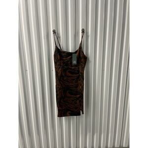 Wild Fable Lined Tank Dress XS Brown Black/ Tarso 026j Target 2019 Made in China